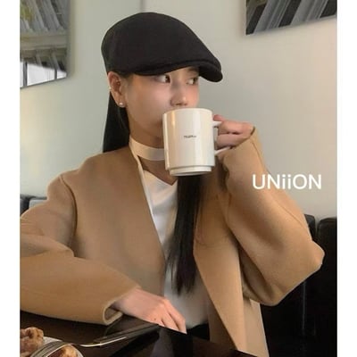 韓國UNI毛倪短絨伸縮收口鴨舌帽6