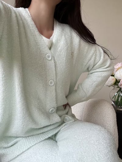 韓國 LUNA 韓系熊熊絨三件秋冬睡衣外套套裝5