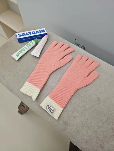 正韓糖果拼色標籤手套(現貨)12