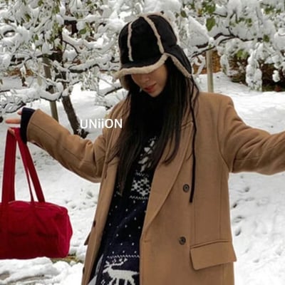 正韓UNI羊羔毛鴨舌飛行帽2