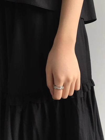 韓國NYU  法式透明果凍晶花標本戒指3