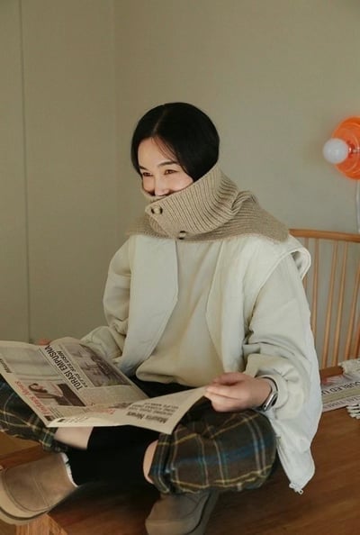正韓EBA鈕扣針織圍脖7