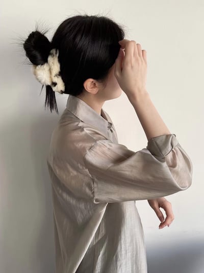 韓國NYU 秋冬毛毛斑紋鯊魚抓夾3