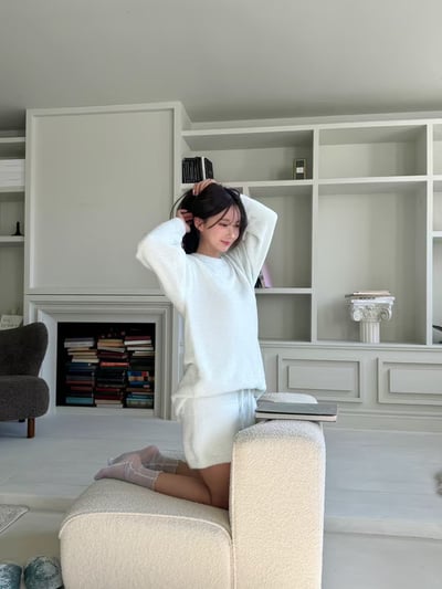 韓國 LUNA 韓系熊熊絨感兩件秋冬睡衣套裝4