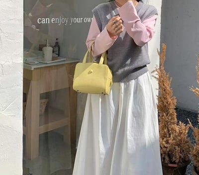 韓國TRO 高級感糖果荔枝方塊手提包1