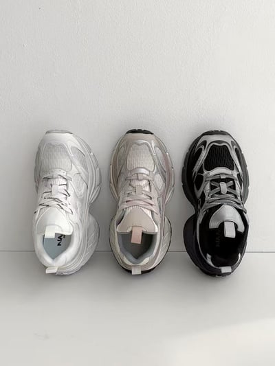 韓國 NAA 五公分風螺羊皮老爹增高女運動鞋2