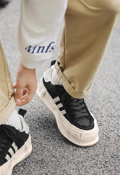 韓國 VBIN | 2.0 熊貓髒髒溶解建構厚底板鞋15