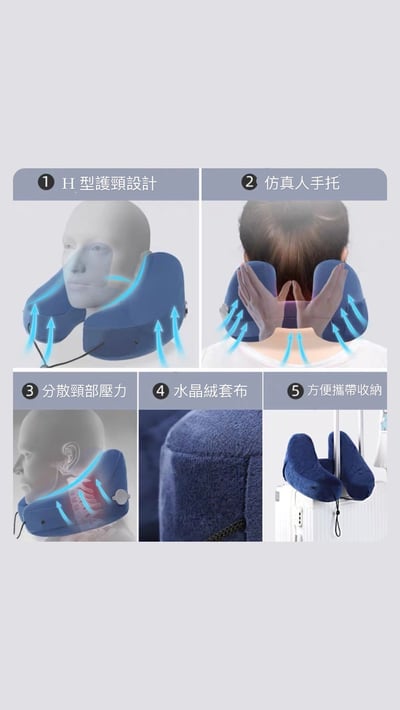 出國旅遊必備連帽充氣護頸枕5