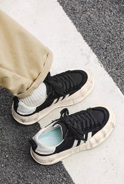 韓國 VBIN | 2.0 熊貓髒髒溶解建構厚底板鞋9