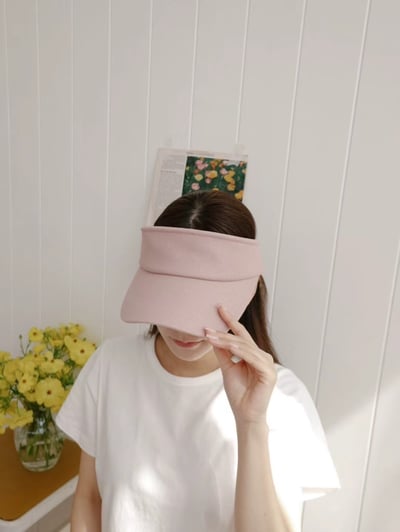 韓國 UNI 淑女撞色絲帶半罩遮陽帽6