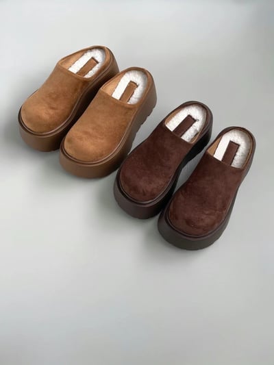 韓國PLA秋季必備 保暖內絨毛增高懶人雪靴1