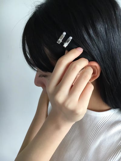 韓國NYU 迷你法式珍珠小髮夾1