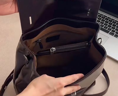 韓國TRO 復古油蠟軟皮手提後背包5