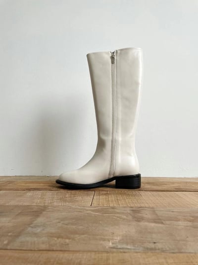 韓國ELF基本款 全素低跟剪頭長靴8