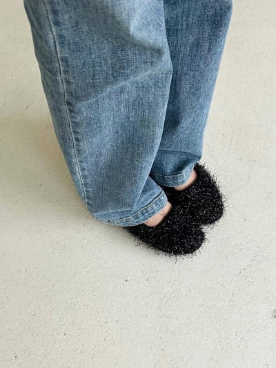 韓國ELF皮草低跟淑女百搭娃娃鞋8