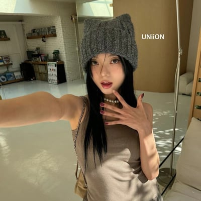 正韓UNI貓耳朵毛線帽6