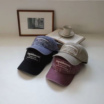 韓國UNI仿舊不收邊字母棒球帽3