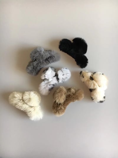 韓國NYU 秋冬毛毛斑紋鯊魚抓夾2