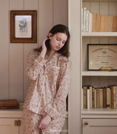 韓國 LUNA 法式鄉村碎花女生情侶套裝睡衣13