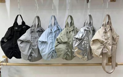 韓國TRO人氣休閒通勤抽繩手拿側背托特包2