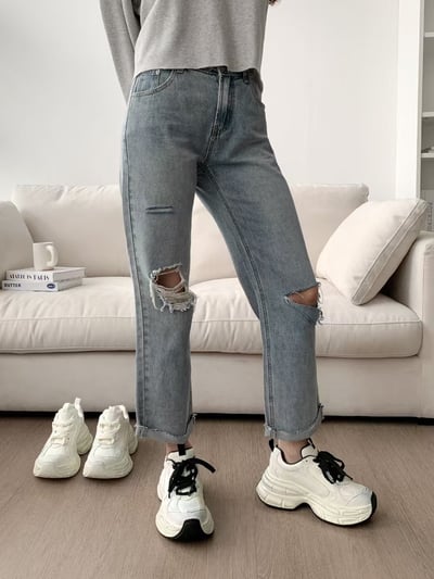 韓國 NAA 人氣六公分髒髒真皮老爹休閒女鞋4