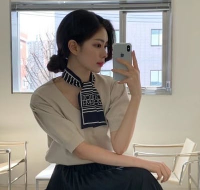 正韓百搭幾何絲巾(現貨)6