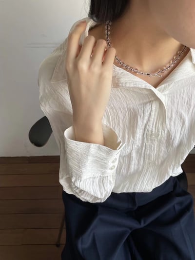 韓國NYU 透明琉璃晶球串珠OT項鍊2