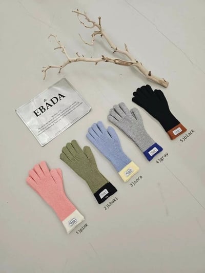 正韓糖果拼色標籤手套(現貨)4