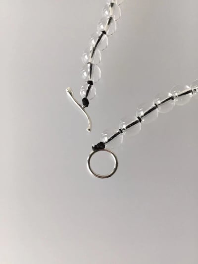 韓國NYU 透明琉璃晶球串珠OT項鍊7