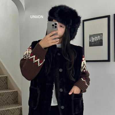 正韓UNI可愛絨毛飛行帽7