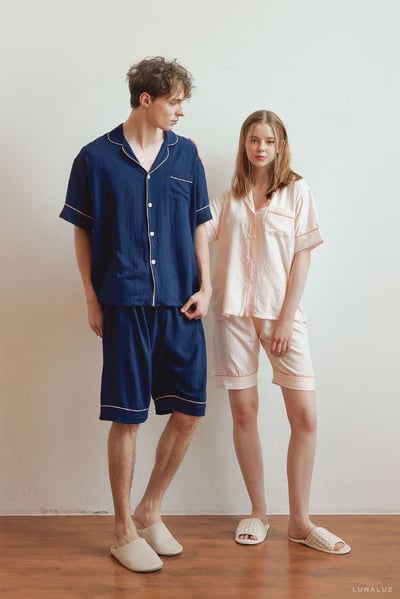 韓國 LUNA 法式極簡休閒男女情侶睡衣9