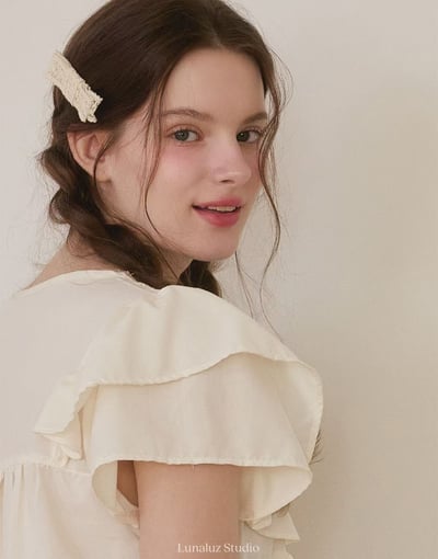 韓國 LUNA 法式浪漫荷葉短褲套裝睡衣3