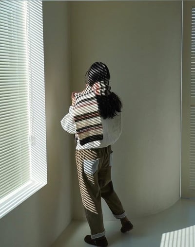 正韓EBA學院風撞色條紋圍巾 ( 8%羊毛 )11