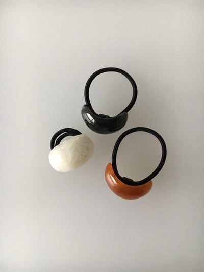 韓國NYU 水墨大理石紋理饅頭髮圈2