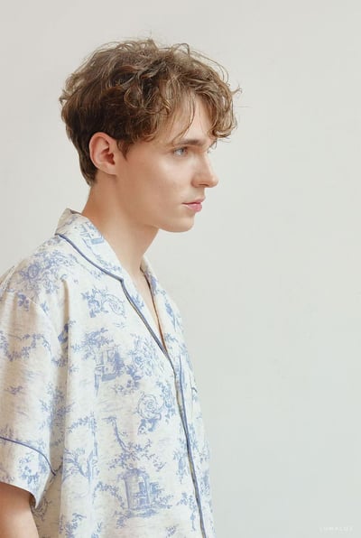 韓國 LUNA 南洋度假蕾絲兩件式短褲情侶睡衣16