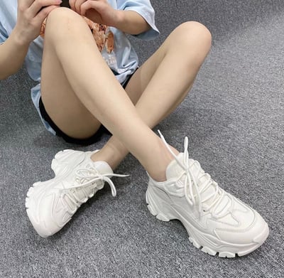 韓國 JM 六公分真皮運動女款老爹鞋8