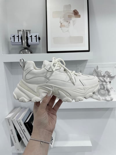 韓國 JM 六公分真皮運動女款老爹鞋2