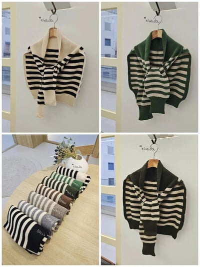 正韓經典條紋披肩 (現貨)4