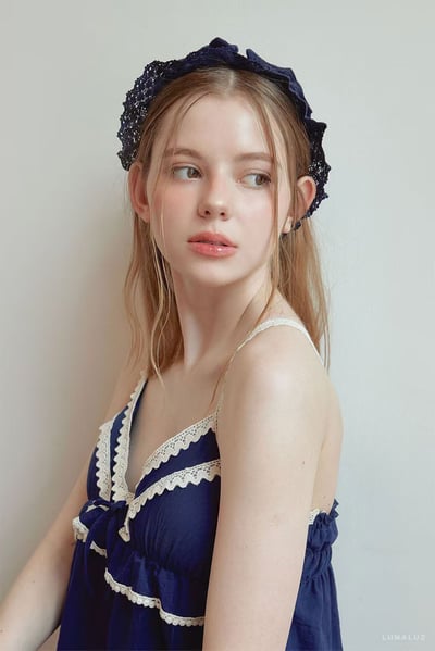 韓國 LUNA 歐風蕾絲海洋魚尾長裙洋裝睡衣5