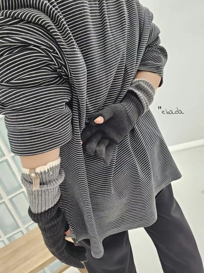 正韓EBA拚色長版百搭手套4