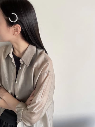 韓國NYU 金屬熔岩滿天星迴紋釦夾1