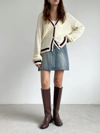 韓國ELF基本款 全素低跟剪頭長靴3