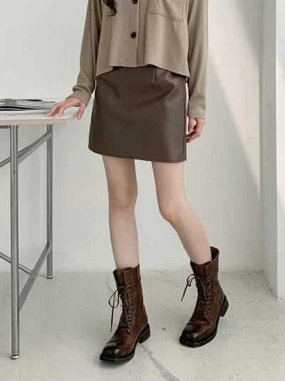 正韓NAA方頭拉鍊復古牛仔靴2