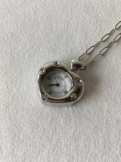 韓國NYU 法式復刻年代環鑽心念項鍊懷錶3