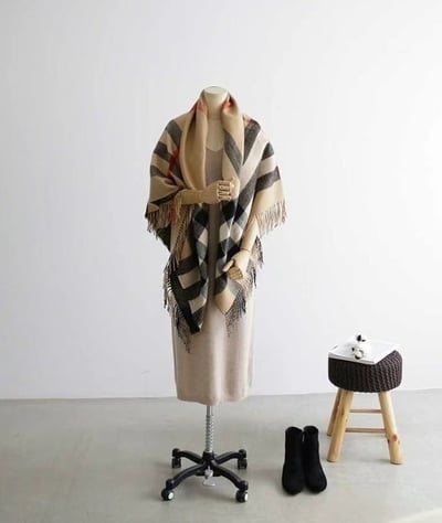 正韓EBA英倫格子雙面兩用披肩7