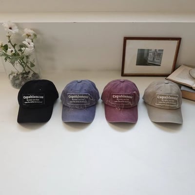 韓國UNI仿舊不收邊字母棒球帽6