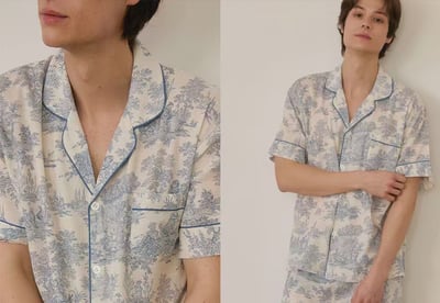 韓國 LUNA 南洋度假蕾絲兩件式短褲男生睡衣9