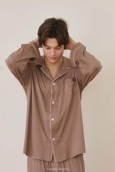 韓國 LUNA 可可文青男生套裝睡衣1