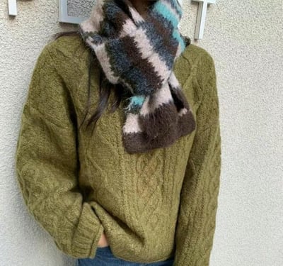 正韓EBA學院風撞色條紋圍巾 ( 8%羊毛 )3