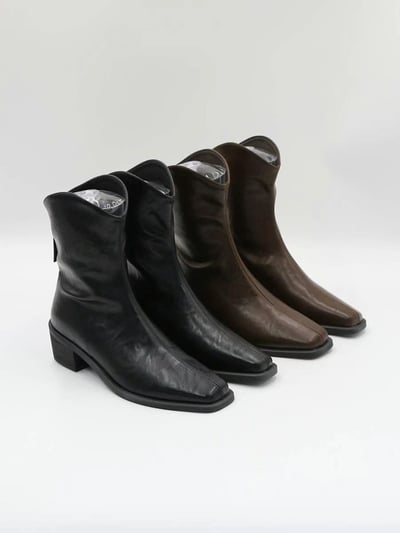 韓國PLA小個短腿推薦V岔斜跟膝下短靴9